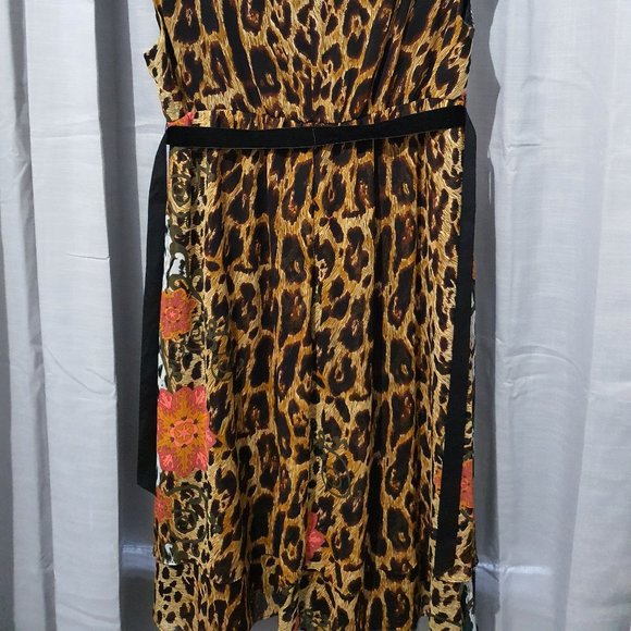 Charlie Brown Dress 14 leopard print floral - Picture 2 of 7